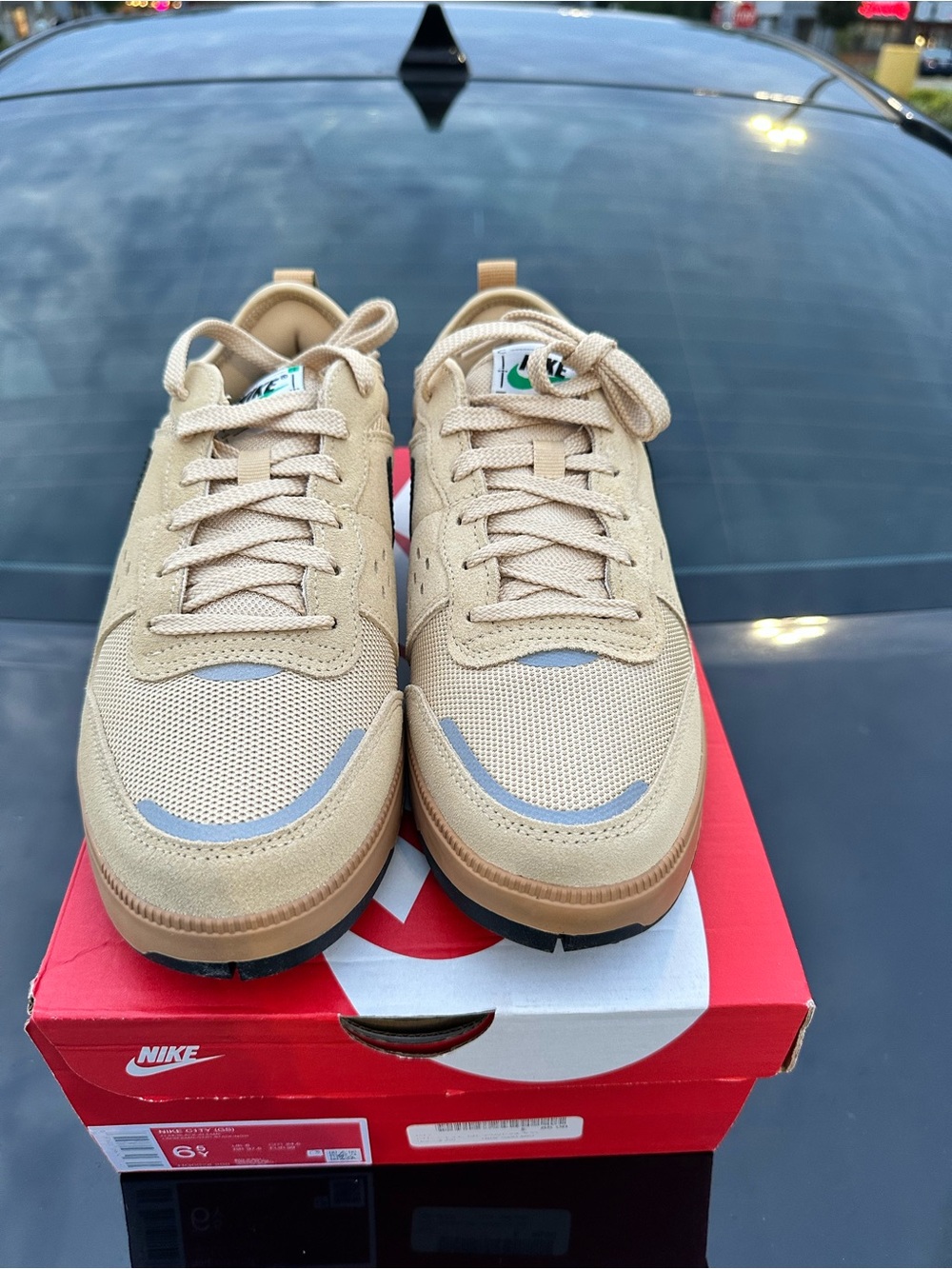 Nike C1TY Beige/Black Low Top Lace Up Sneakers Rubber Sole 6.5Y/8 in Women’s - Picture 2 of 7